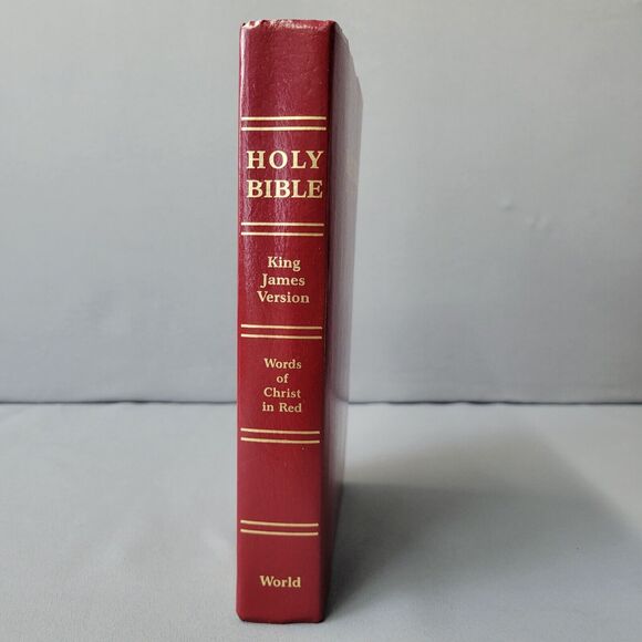 The Holy Bible KJV Old & New Testament Book Red 1989 Words Of Christ In Red - Picture 1 of 15